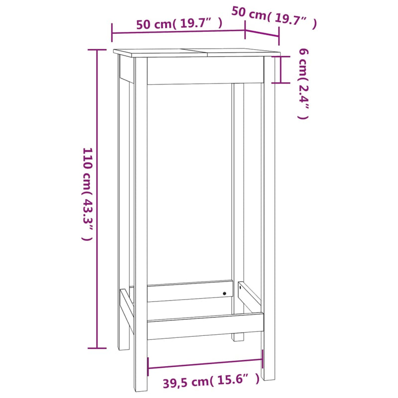 Barsett 3 deler svart heltre furu