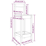 Barsett 3 deler svart heltre furu