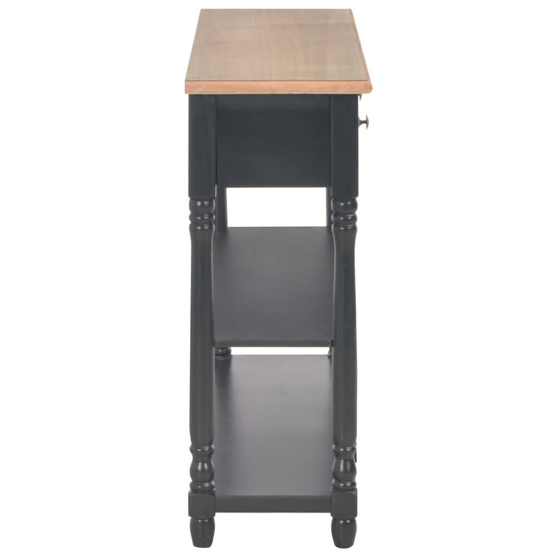 Konsollbord svart 110x30x76 cm konstruert tre