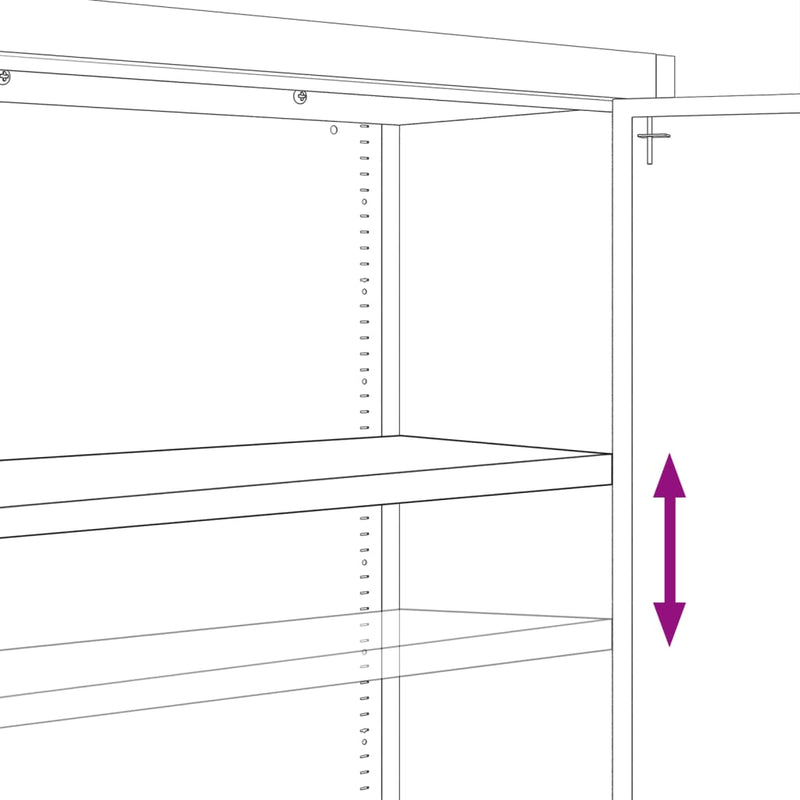 Arkivskap antrasitt 90x40x110 cm stål