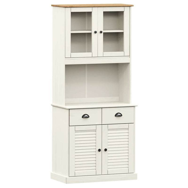 Highboard VIGO hvit 78x40x175 cm heltre furu