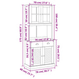 Highboard VIGO hvit 78x40x175 cm heltre furu