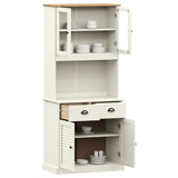 Highboard VIGO hvit 78x40x175 cm heltre furu