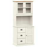 Highboard VIGO hvit 78x40x175 cm heltre furu