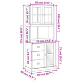 Highboard VIGO hvit 78x40x175 cm heltre furu