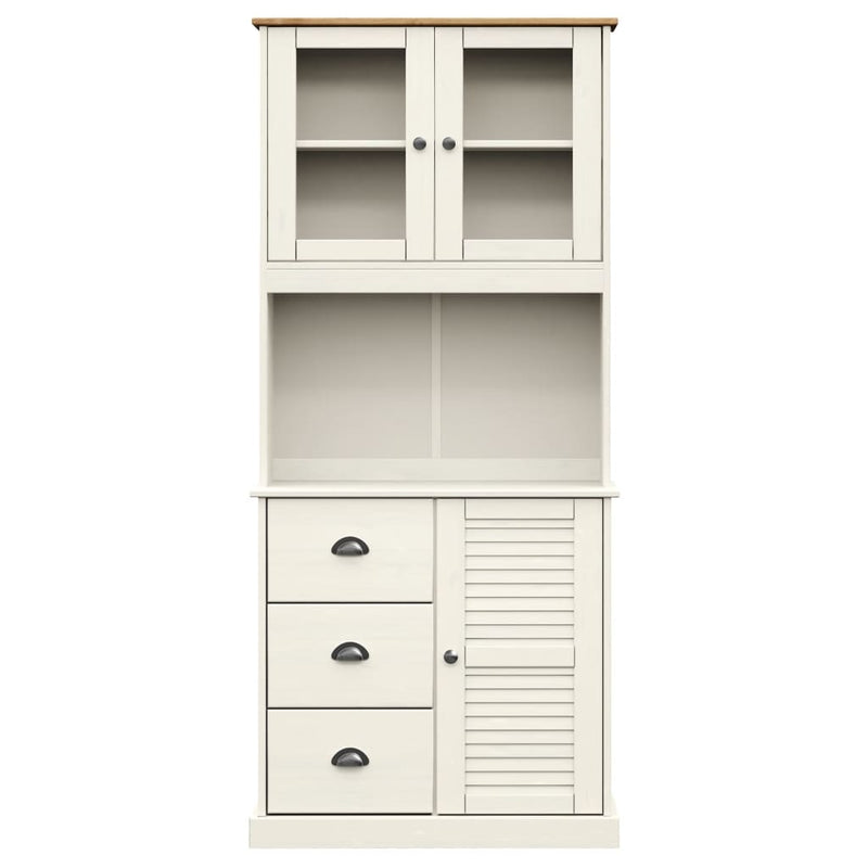 Highboard VIGO hvit 78x40x175 cm heltre furu