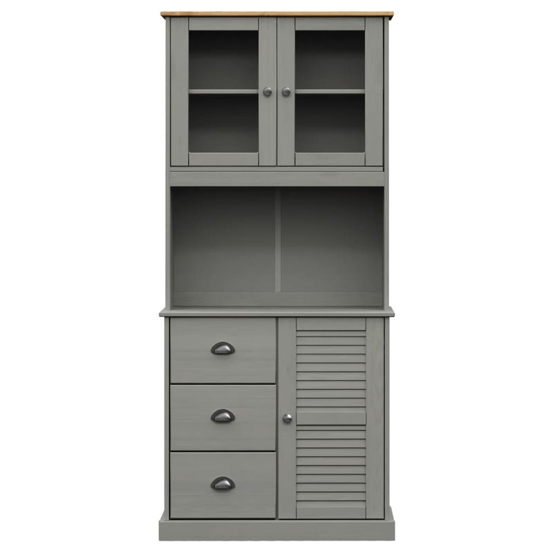 Highboard VIGO grå 78x40x175 cm heltre furu