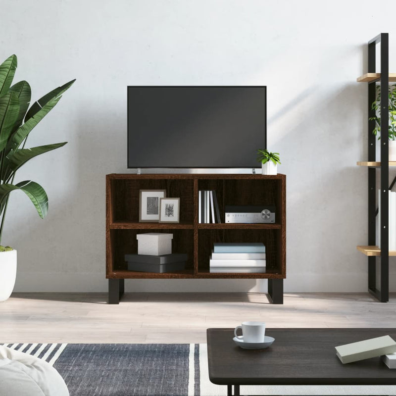 TV-benk brun eik 69,5x30x50 cm konstruert tre