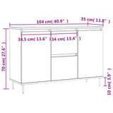 Skjenk røkt eik 104x35x70 cm konstruert tre