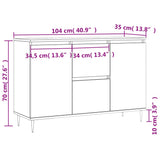 Skjenk brun eik 104x35x70 cm konstruert tre