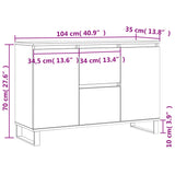 Skjenk sonoma eik 104x35x70 cm konstruert tre