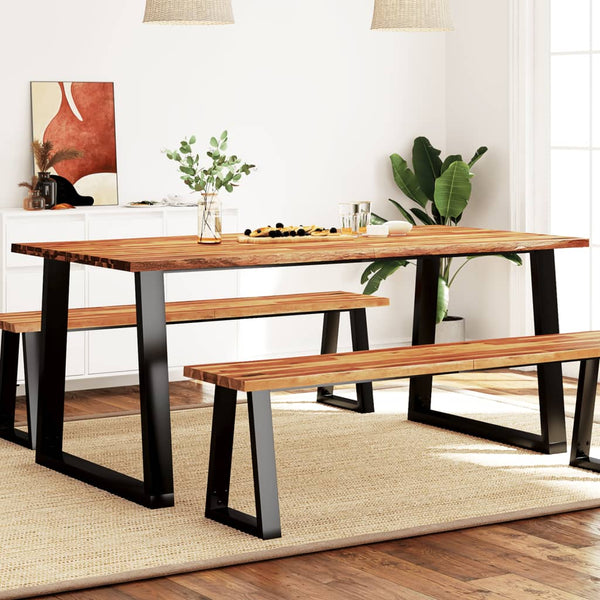 Spisebord med naturlig kant 180x90x75 cm heltre akasie