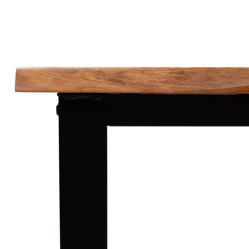 Konsollbord med naturlig kant 110x35x80 cm heltre akasie