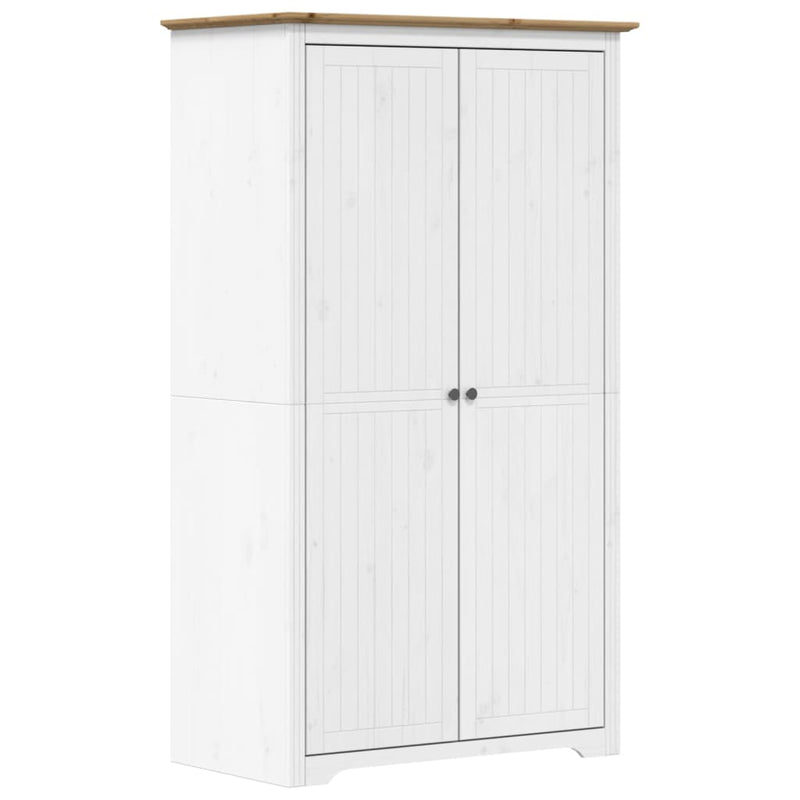 Garderobe BODO hvit og brun 101x52x176,5 cm heltre furu