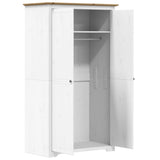 Garderobe BODO hvit og brun 101x52x176,5 cm heltre furu