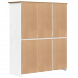 Garderobe BODO hvit og brun 146x53,5x173 cm heltre furu