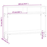 Konsollbord svart 100x30,5x75 cm konstruert tre