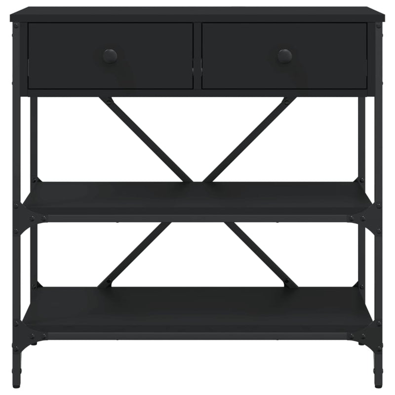 Konsollbord svart 75x34,5x75 cm konstruert tre
