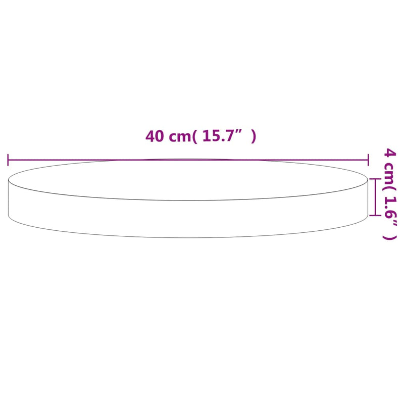 Bordplate Ø40x4 cm rund heltre bøketre