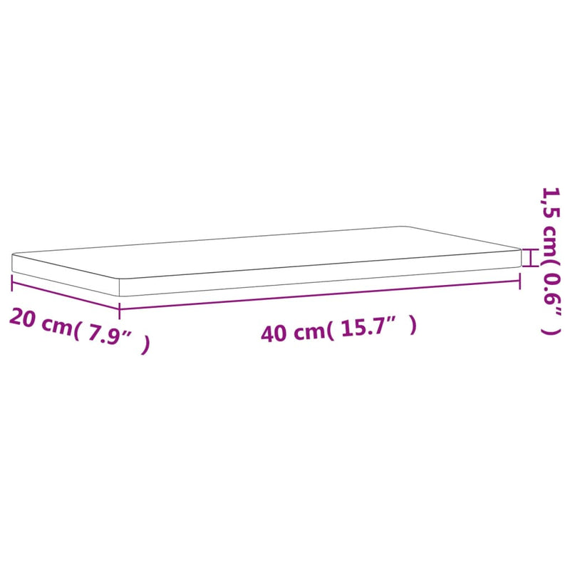 Vegghylle 40x20x1,5 cm heltre bøketre