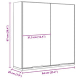 Baderomsspeil svart 64x20x67 cm konstruert tre