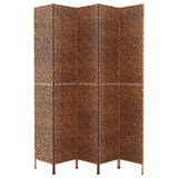 Romdeler 5 paneler brun 205x180 cm vannhyasint