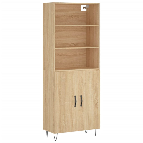 Highboard sonoma eik 69,5x34x180 cm konstruert tre