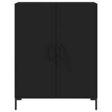 Highboard svart 69,5x34x180 cm konstruert tre