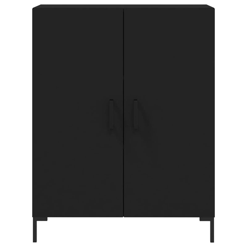 Highboard svart 69,5x34x180 cm konstruert tre