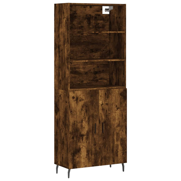 Highboard røkt eik 69,5x34x180 cm konstruert tre