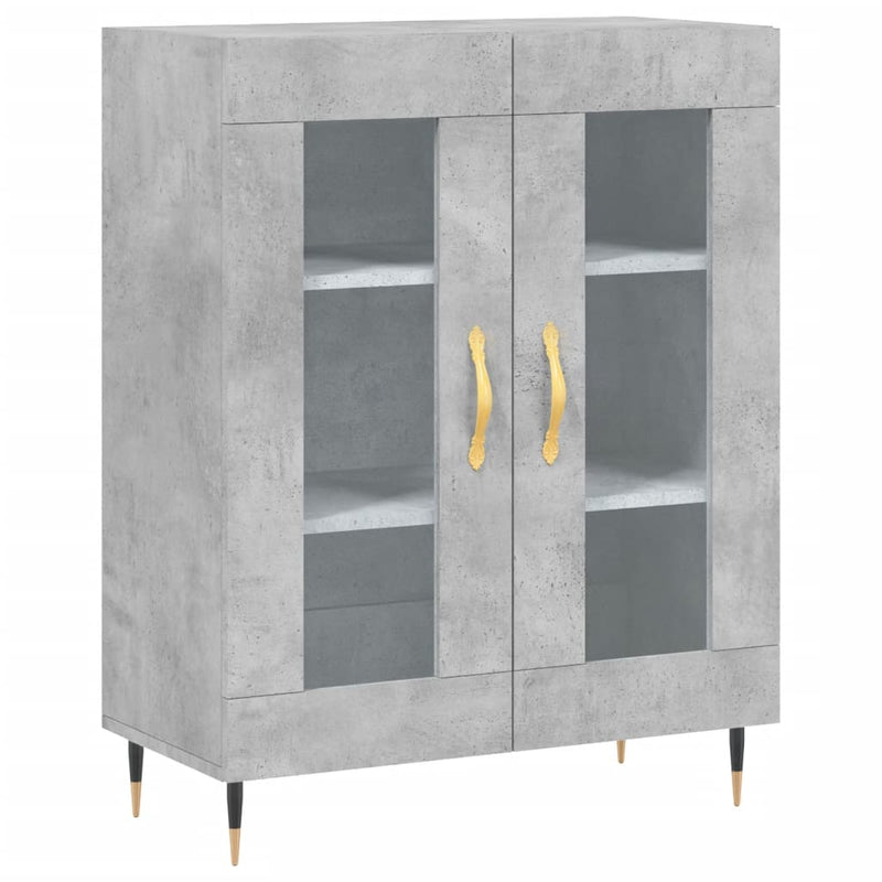 Highboard betong grå 69,5x34x180 cm konstruert tre