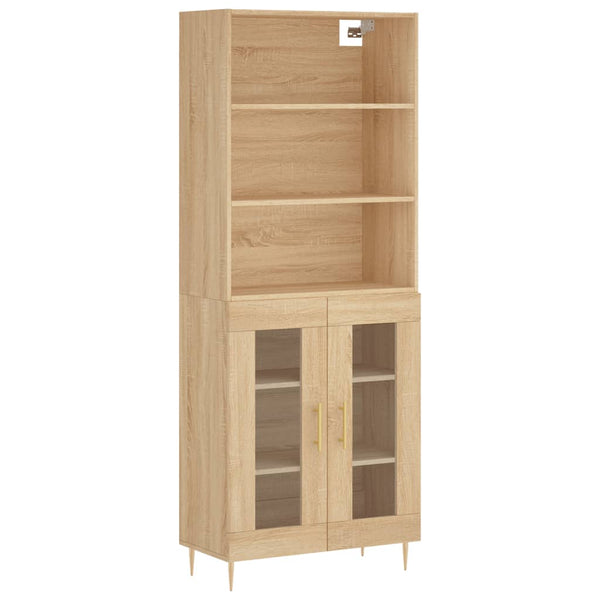 Highboard sonoma eik 69,5x34x180 cm konstruert tre