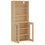 Highboard sonoma eik 69,5x34x180 cm konstruert tre