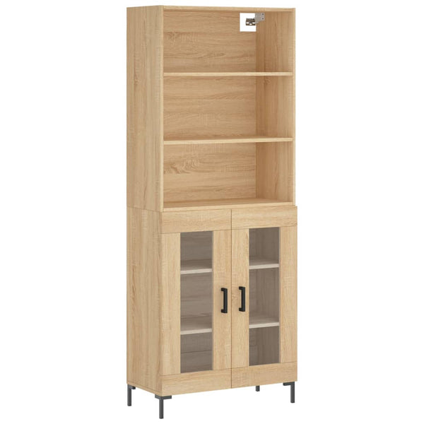 Highboard sonoma eik 69,5x34x180 cm konstruert tre