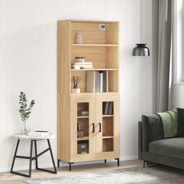 Highboard sonoma eik 69,5x34x180 cm konstruert tre