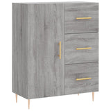 Highboard grå sonoma 69,5x34x180 cm konstruert tre