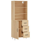 Highboard sonoma eik 69,5x34x180 cm konstruert tre