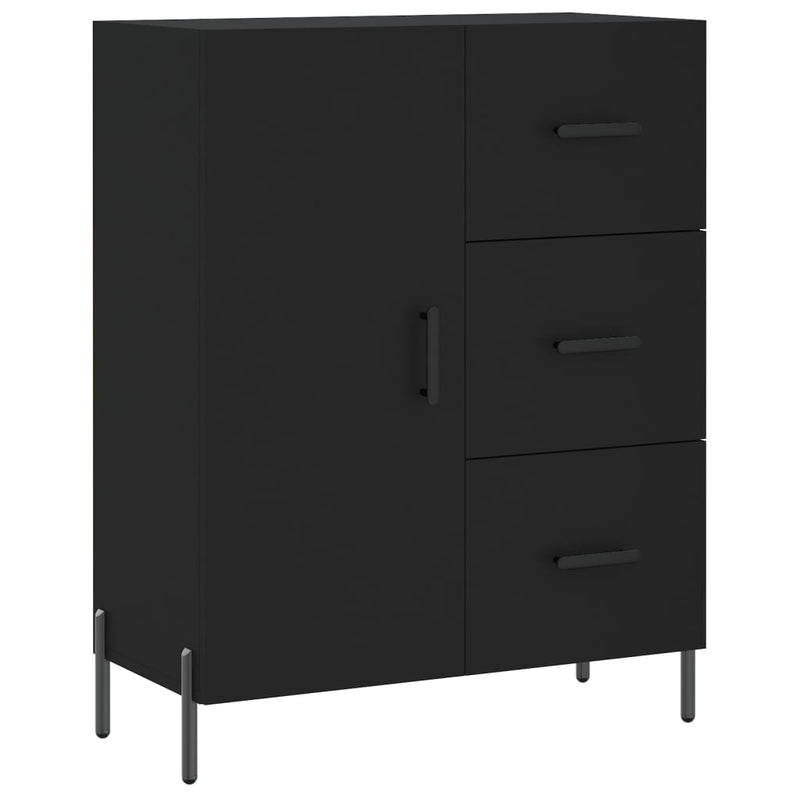 Highboard svart 69,5x34x180 cm konstruert tre