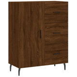 Highboard brun eik 69,5x34x180 cm konstruert tre