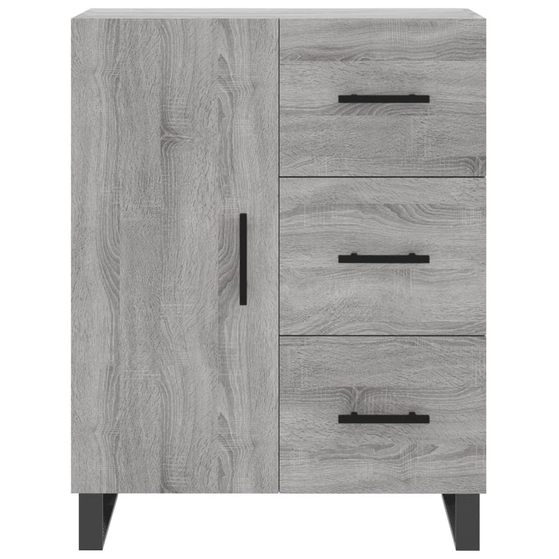 Highboard grå sonoma 69,5x34x180 cm konstruert tre