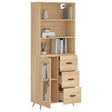 Highboard sonoma eik 69,5x34x180 cm konstruert tre