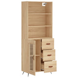 Highboard sonoma eik 69,5x34x180 cm konstruert tre