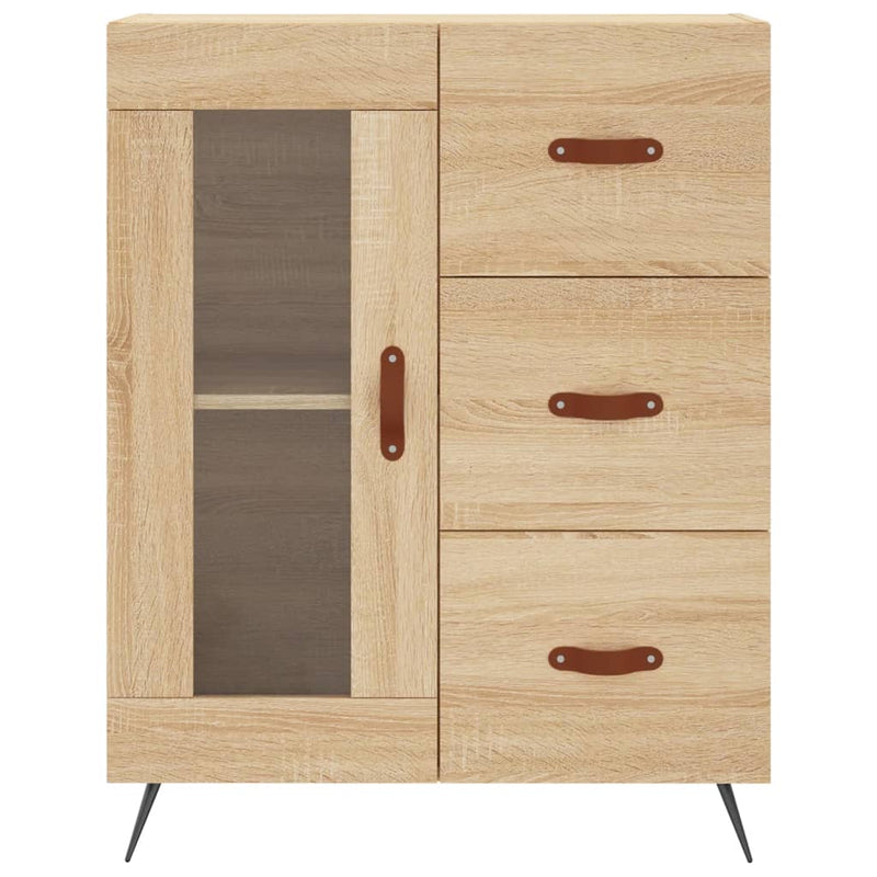 Highboard sonoma eik 69,5x34x180 cm konstruert tre