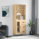 Highboard sonoma eik 69,5x34x180 cm konstruert tre