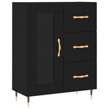 Highboard svart 69,5x34x180 cm konstruert tre