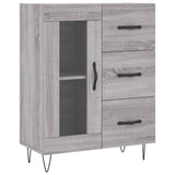 Highboard grå sonoma 69,5x34x180 cm konstruert tre