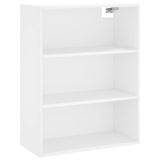 Highboard hvit 69,5x34x180 cm konstruert tre