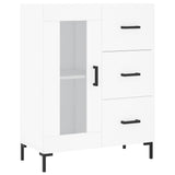 Highboard hvit 69,5x34x180 cm konstruert tre