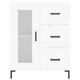 Highboard hvit 69,5x34x180 cm konstruert tre