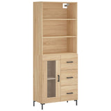 Highboard sonoma eik 69,5x34x180 cm konstruert tre